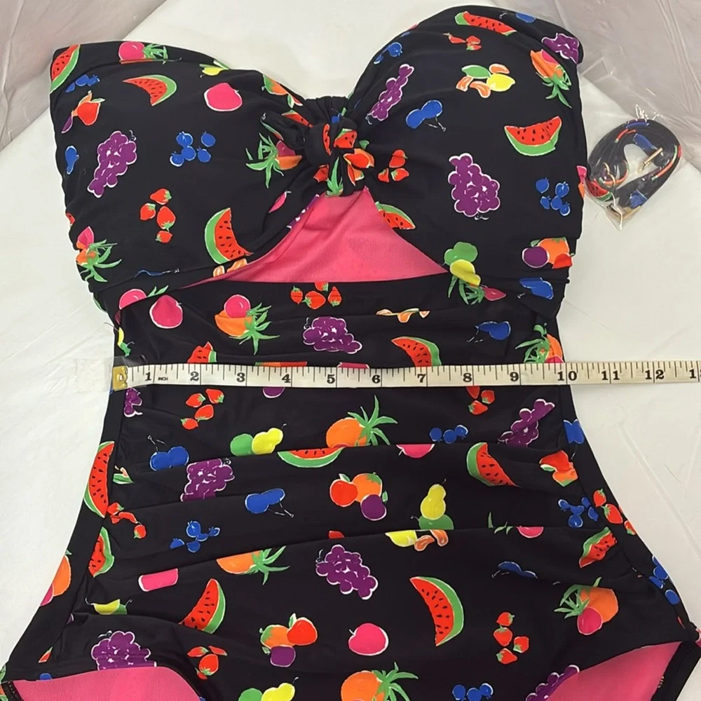 Kate Spade Women’s Black Fruit-Print One-Piece Swimsuit